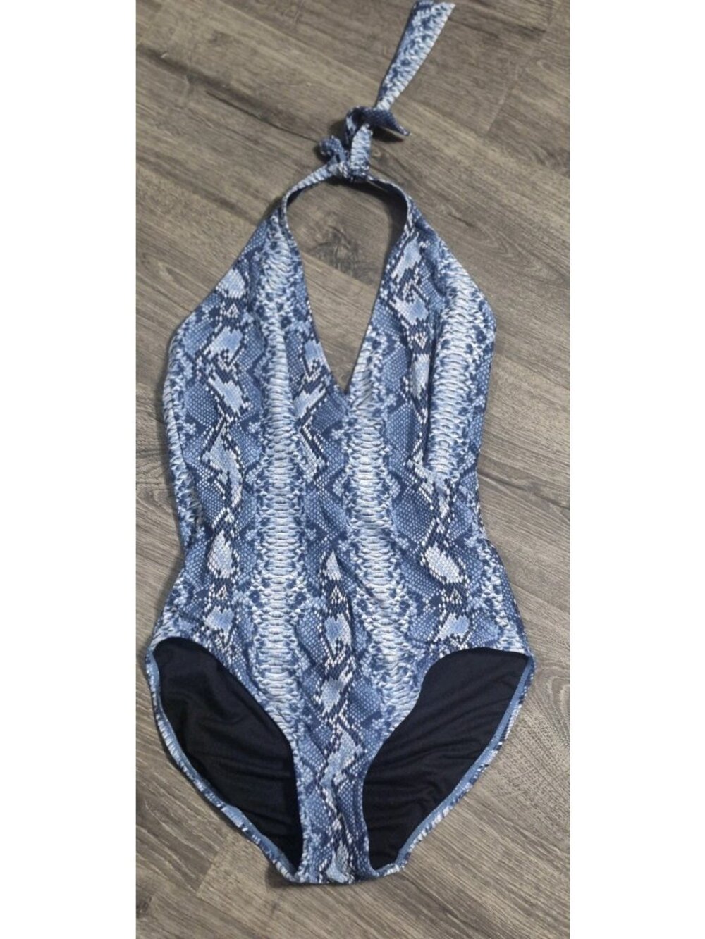 Vince Camuto Snake Print  One-piece Haulter Swimsuit  Women's Size 12